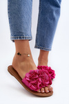Women's Flip Flops with Flowers Fuchsia Eelfan