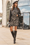 Leather Knee-High Boots with Heel Black Serpens