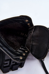 Women's Lace Up Trapper Boots With Warming Black Nomi