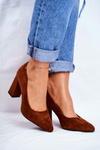 Suede Pumps On A Block Heel Sergio Leone PB216 Camel