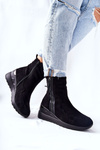 Boots On Heels Suede Black Athelaine