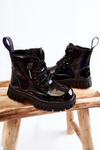 Lacquered Warm Boots Black Heidi