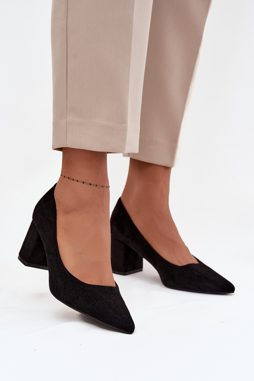 Women's Pumps with Pointed Toes on Heel Black Pavira