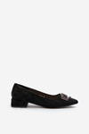 Low-Heeled Pumps With Eco Suede Embellishment S.Barski KV27-034 Black