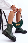 Zazoo 60369 Women's Leather Platform Ankle Boots Green