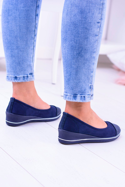 Material Dark blue Ballerinas with platform Elleni