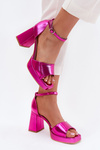 Lacquered Women's Sandals On Heels Fuchsia Marila