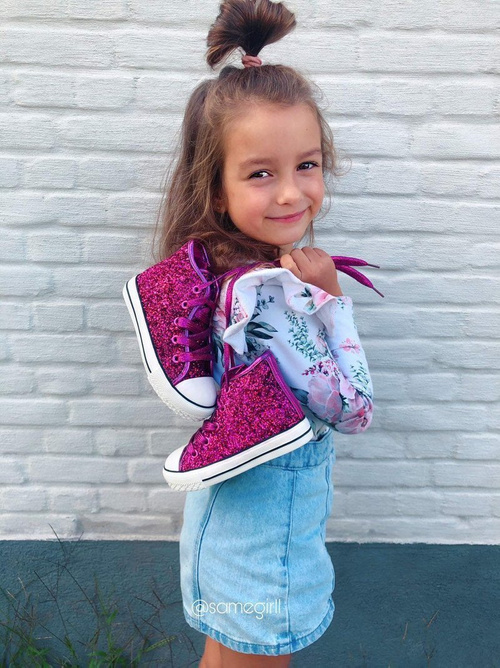 Children's Sneakers With Glitter Fuchsia Ally
