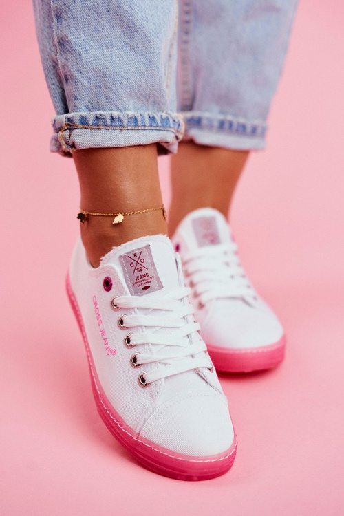 Women's Sneakers Cross Jeans White Pink FF2R4075C