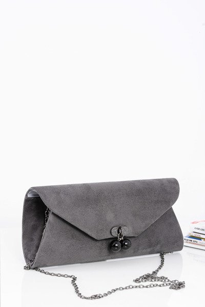 Grey Women's Suede Clutch Bag Chain Handbag