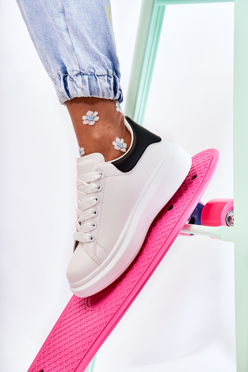 Women's Sport Shoes On The Platform Black And White Eliso