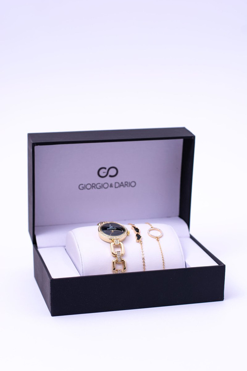 Giorgio Dario Set Gold Watch Two Bracelets