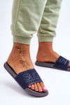 Light Women's Slippers With Inscription Navy-Grey Merry