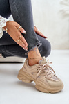 Women's Sneakers on Chunky Sole Beige Amoserna