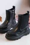 Children's Boots with Zipper Lined Black Jolynn