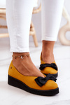 Suede ballerinas on the Maciejka platform 05062-07 Yellow