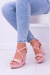 Women's Pink Suede Sandals On Anchor Eline