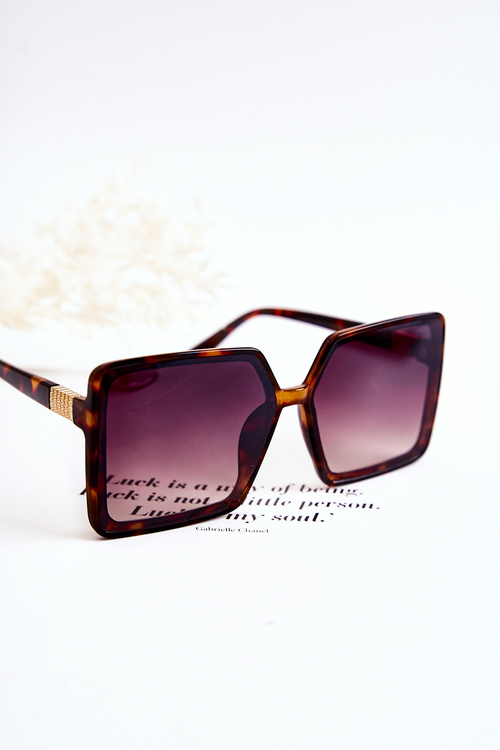Women's Square Marbled Sunglasses V130032 Brown