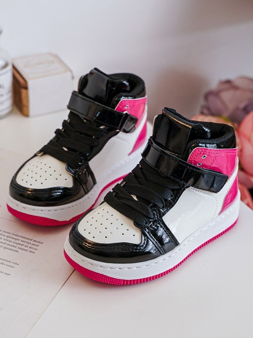 Children's Shiny Sports Shoes Pink and White Milara