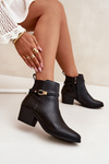 Women's Ankle Boots With Zip With Strap And Gold Detail Black Zelinae