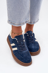 Women's Suede Sneakers on Platform Dark Blue Sylviona