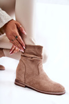 Fashionable Suede Boots On A Hidden Wedge Beige Finney