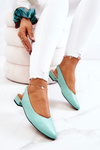 Leather Outdoor Ballerina High Heels Green Noreen