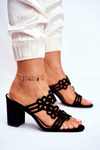 Openwork Heeled Slippers Sergio Leone SK031 Black