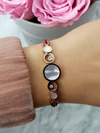 Women's Steel Bracelet Pearl Stones Pink Gold Dione