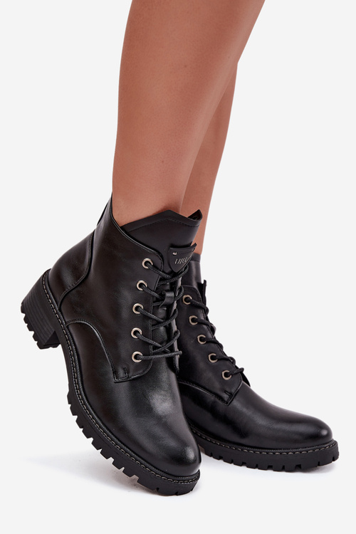 Insulated Women's Block Heel Boots Vinceza 58609 Black