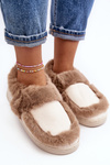 Women's Beige Slippers with Fur Sailey