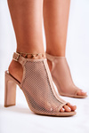 Fashionable Sandals On A Bar With A Buckle Beige Semira
