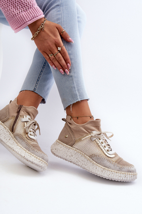 Women's Suede Shoes by Maciejka 06405-04 Beige