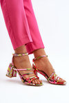 Patterned Sandals on Stiletto Multicolor Jenglla
