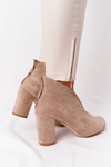 Suede Boots On A Post With A Cut-out Exquisite 1243 Beige