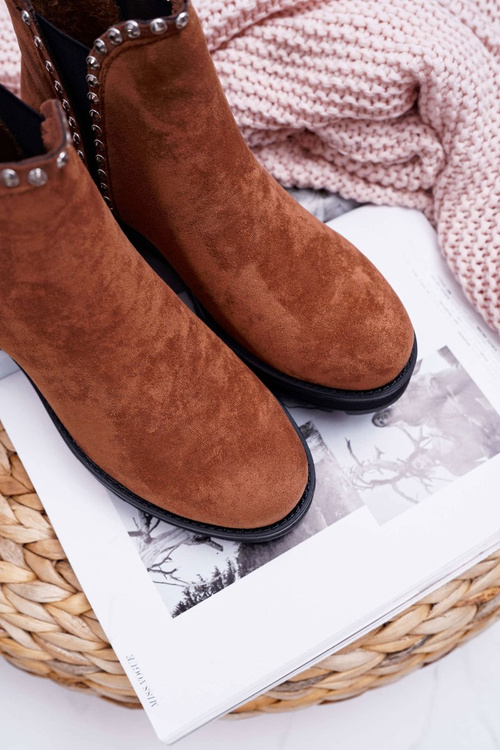 Women's Stiletto Boots With Zircons Camel Sissy