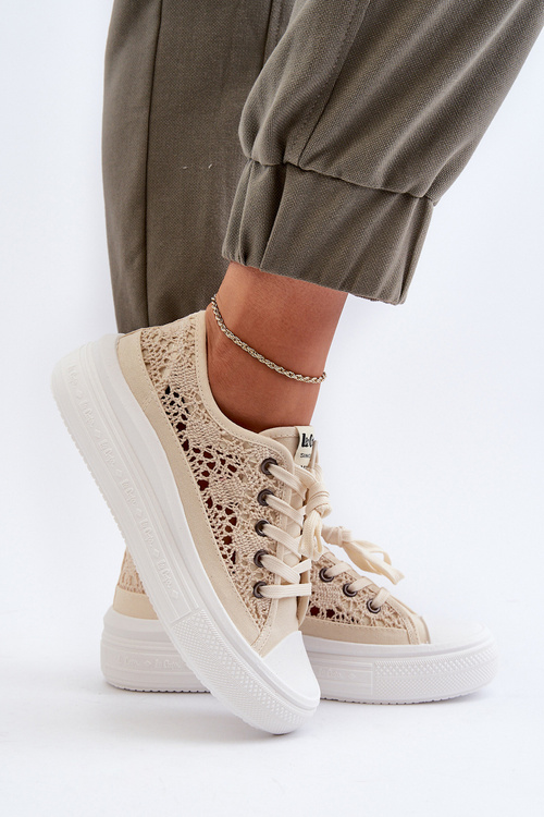 Women's Lace Sneakers Lee Cooper LCW-23-44-1620 Beige