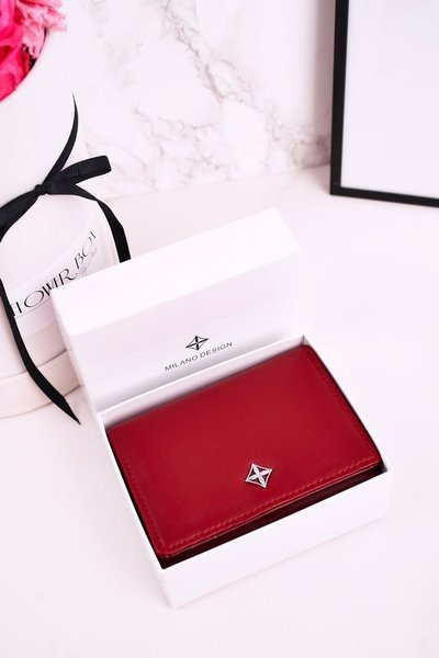 Mały Portfel Damski Podkówka MILANO Czerwony