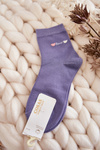 Women's Plain Cotton Cosas Socks Violet