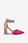 Heeled Sandals With Pointed Toes Fuchsia Gekkaria