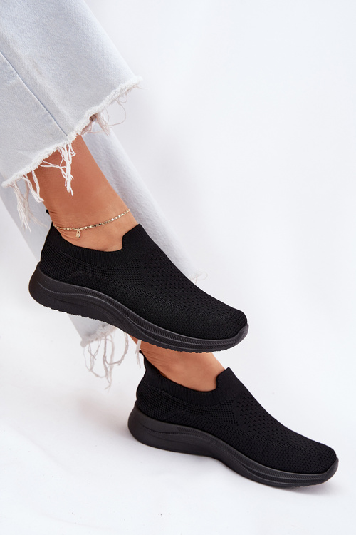 Fabric Slip-On Women's Sports Shoes Black Astusa