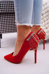 Women's Red Suede Party Stilettos Pacardo