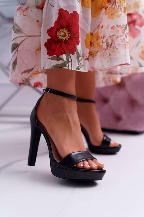 Platform Heeled Women's Sandals Black Ellania