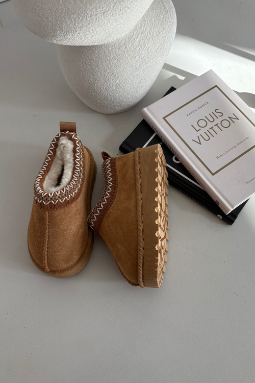 Children's Snow Boots With Embroidery Camel Prina