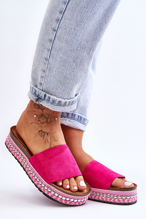 Women's Smooth Suede Slippers Fuchsia Hayen