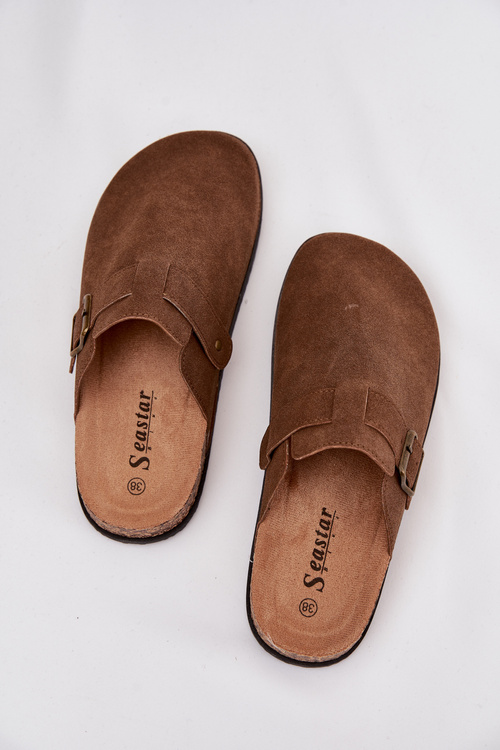 Women's slippers and platform slides with buckle Selio