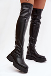 Knee-high Boots With Rhinestones Black Rivessa