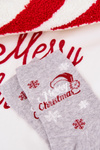 Women's Christmas Socks Snowflakes With Text Light Gray