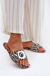 Flat Ladies Sandals With Decorative Buckle Zebra Clariola