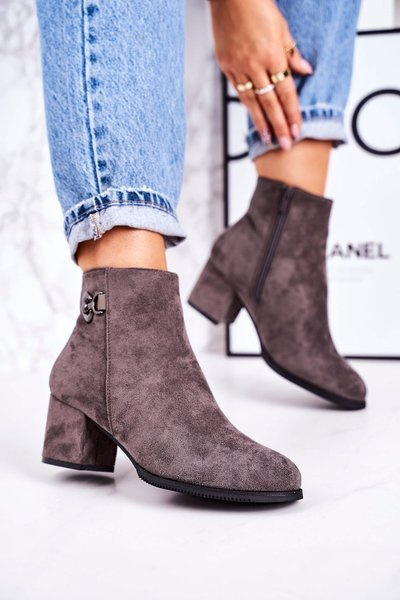 Classic Women’s Insulated Boots On A Heel Grey Success